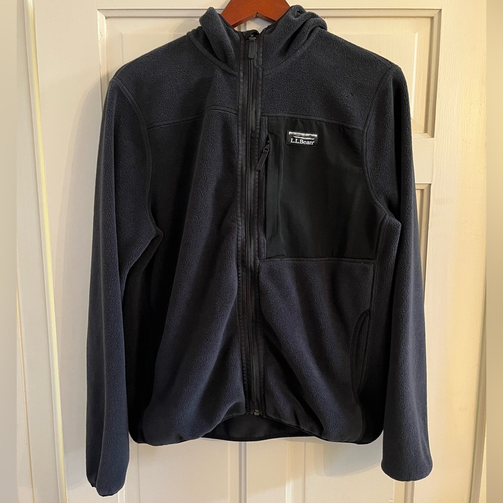 L.L. Bean Charcoal and Black Fleece Zip-up